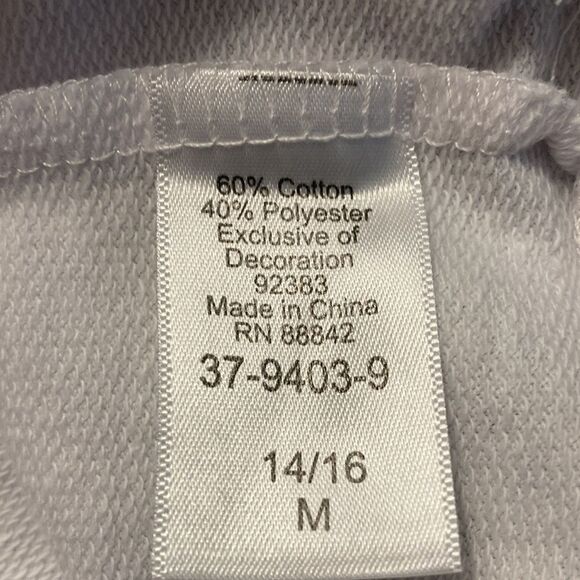 Roaman’s White Sweatshirt, long sleeve with crochet insert. Size 14/16. - Picture 4 of 4